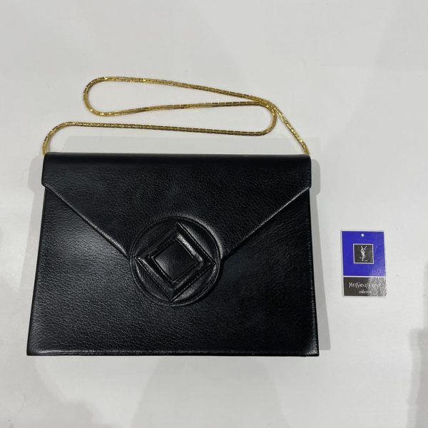 20458967 18 Yves Saint Laurent Top Handle Trapezoid Handbag Black