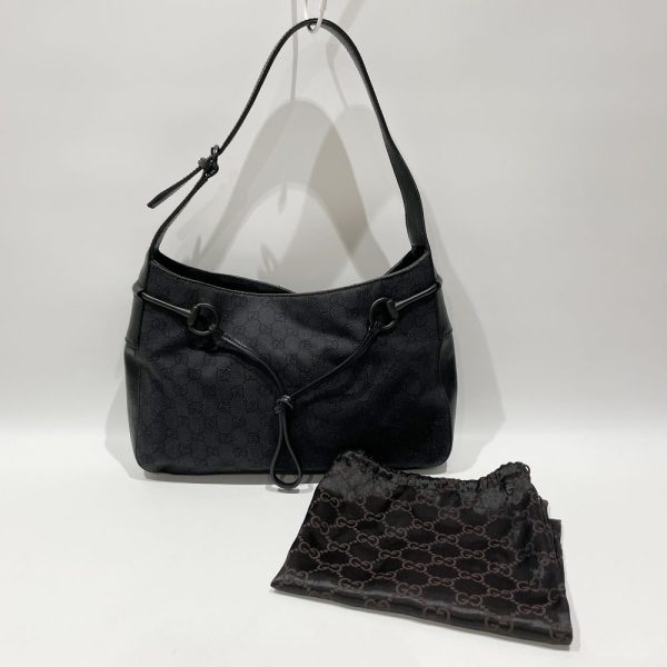 20460332 8 GUCCI Horsebit Shoulder Bag Black