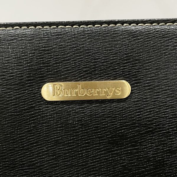 20460341 11 Burberrys Logo Plate Internal Check Side Button Vintage Handbag Black