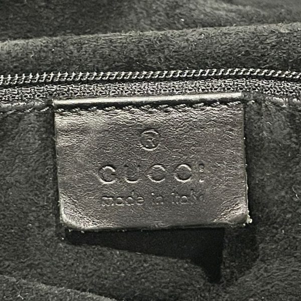 20460350 8 GUCCI Logo Plate Gathered Shoulder Bag Black