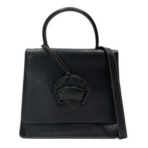 20460526 1 Ferragamo Gancini 2way Handbag Black