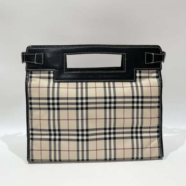 20460903 2 Burberry Blue Label Checked Handle Design Side Belt Handbag