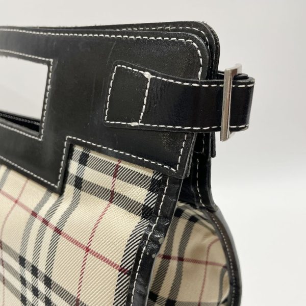 20460903 8 Burberry Blue Label Checked Handle Design Side Belt Handbag