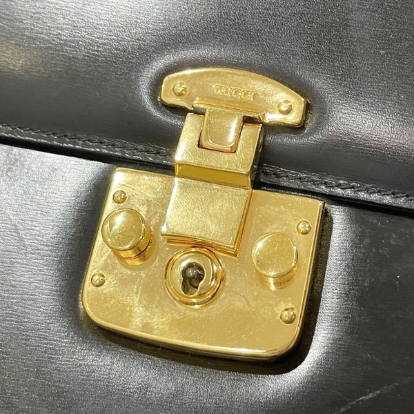 20460908 10 GUCCI Ladylock Top Handle Handbag Black