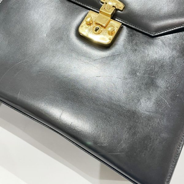 20460908 11 GUCCI Ladylock Top Handle Handbag Black