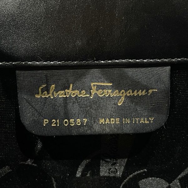 20462157 11 Salvatore Ferragamo Gancini Chain Crossbody Shoulder Bag Black