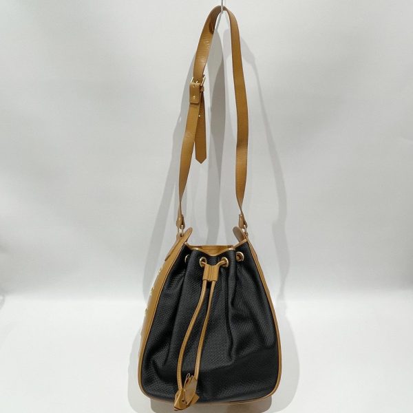 20462268 7 Prada Drawstring Vitello Dino Bucket 2Way Shoulder Bag Black