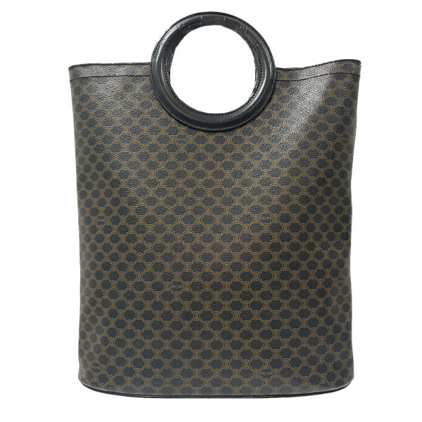 20462546 1 CELINE Macadam Circle Logo Handle Tote Bag Black