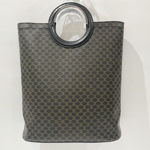 20462546 2 CELINE Macadam Circle Logo Handle Tote Bag Black