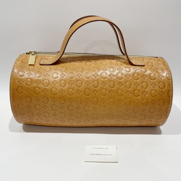 20462547 14 CELINE C Macadam Cylindrical Drum Handbag Brown