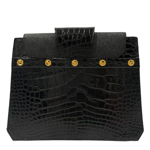 20465481 1 Christian Dior Embossed Vintage Leather Shoulder Bag Black