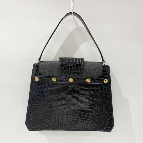 20465481 5 Christian Dior Embossed Vintage Leather Shoulder Bag Black