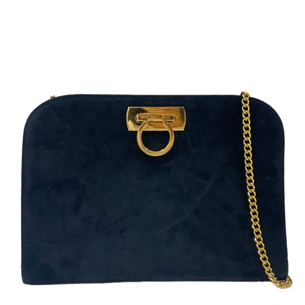 20465486 1 Salvatore Ferragamo Gancini Chain Crossbody Shoulder Bag Navy