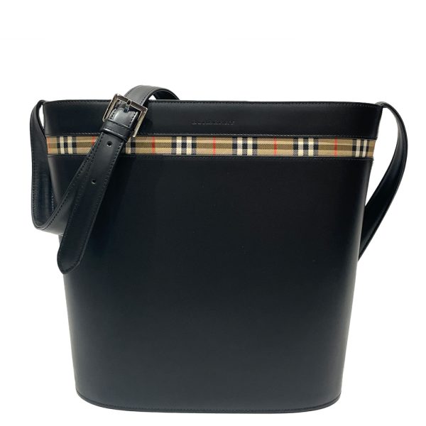 20465521 1 Burberry Partial Check Bucket Crossbody Bag