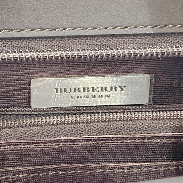 20467982 6 BURBERRY Handbag Logo Big Stitch Box Shape Bag Brown