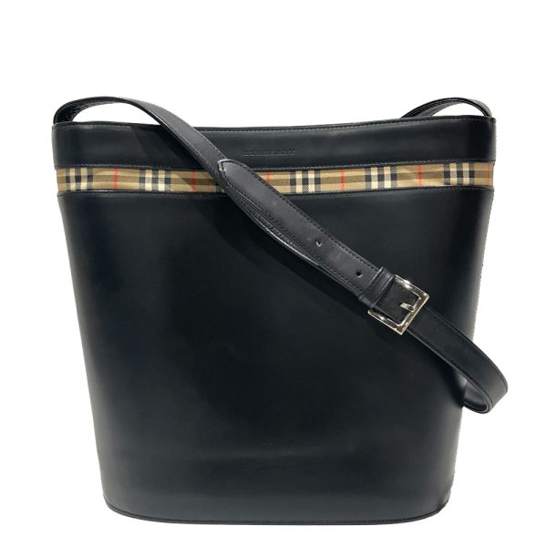 20469083 1 Burberry Logo Partial Check Pattern Bucket Crossbody Bag