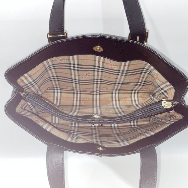 20470843 9 BURBERRY Handbag Logo Plate Internal Check Bag Black