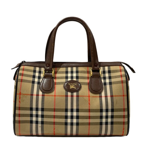 20470856 1 Burberrys Boston Bag Logo Check Bag Biege