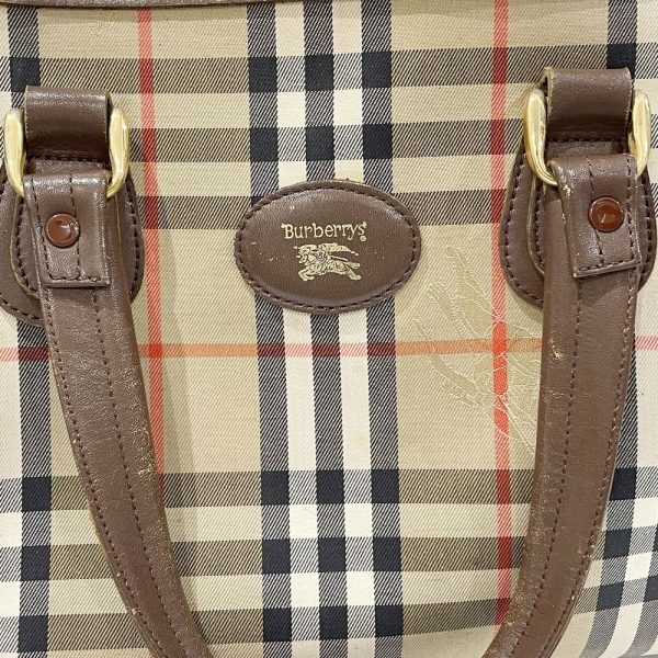 20470856 6 Burberrys Boston Bag Logo Check Bag Biege