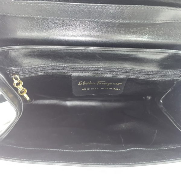 20472408 15 Salvatore Ferragamo Double Gancini Crossbody Shoulder Bag Black