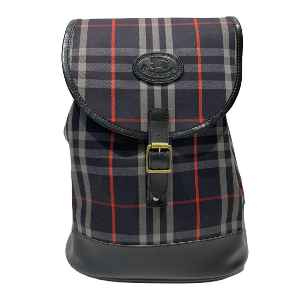 20472425 1 Burberrys Backpack Logo Check Drawstring Bag Navy