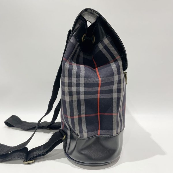 20472425 3 Burberrys Backpack Logo Check Drawstring Bag Navy