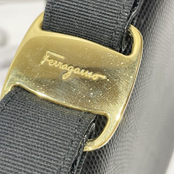 20472435 11 Salvatore Ferragamo Rose Ribbon Embossed 2Way Handbag Black