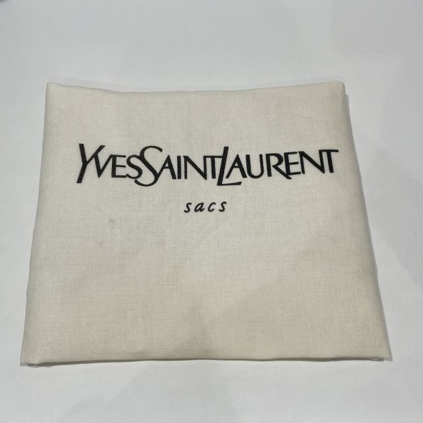 20472787 13 Yves Saint Laurent Logo Plate Embossed Handbag Black