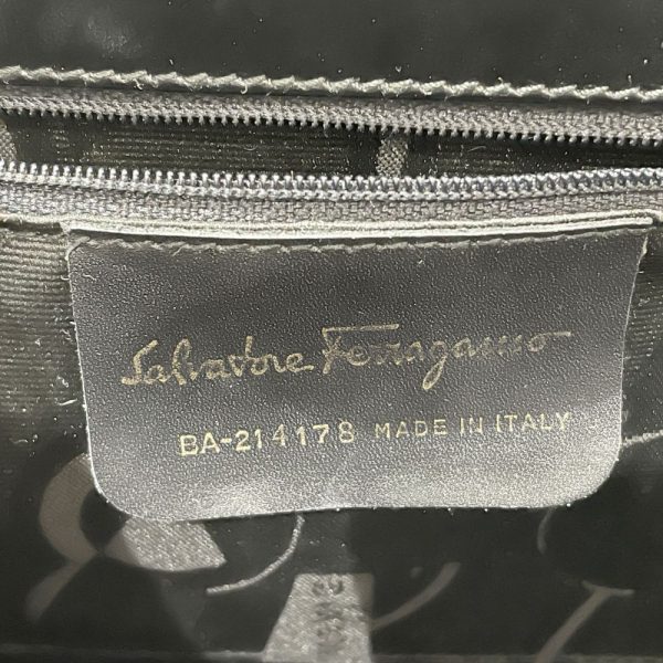 20474023 6 Salvatore Ferragamo Rose Ribbon Top Handle Handbag Black