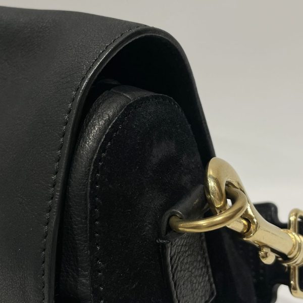 20476138 11 CELINE Logo Plate Shoulder Crossbody Black