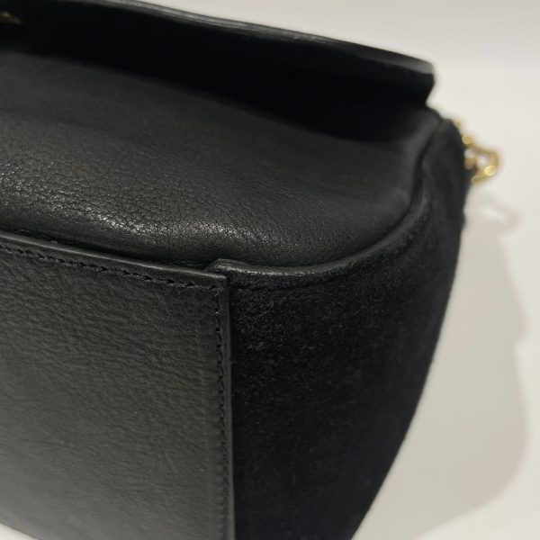 20476138 6 CELINE Logo Plate Shoulder Crossbody Black