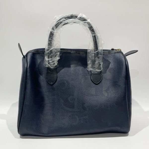 20476167 2 Christian Dior Logo Trotter All Over Pattern Mini Boston Bag Navy