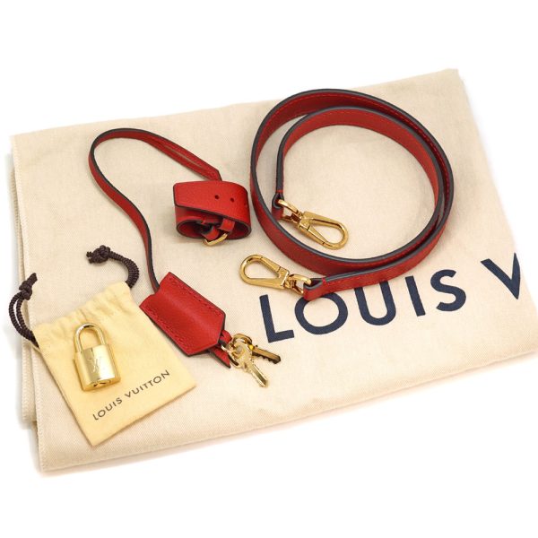 21 7290 12 Louis Vuitton Montaigne MM Shoulder Bag Red