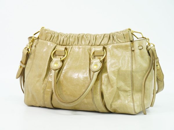 2100020000006172 2 Miu Miu 2WAY Shoulder Bag Beige