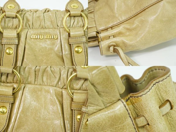 2100020000006172 4 Miu Miu 2WAY Shoulder Bag Beige