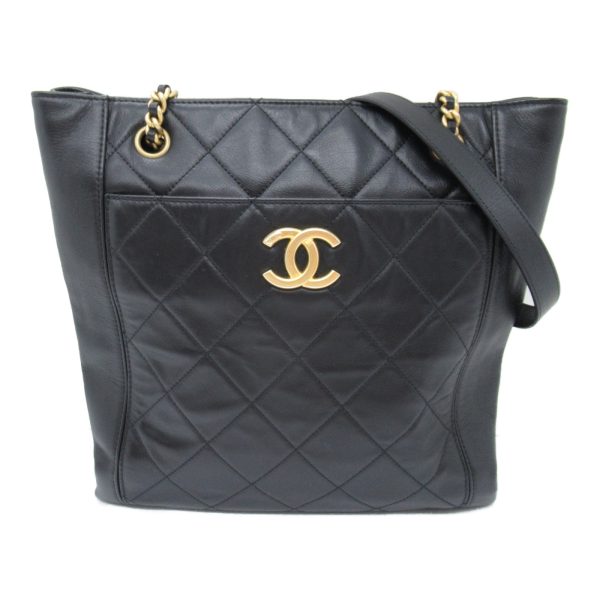 2100301129269 3 Chanel Matelasse Shoulder Tote Bag Lambskin Black