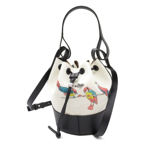 2100301133938 1 Loewe Balloon Shoulder Bag Canvas Leather Parrot Pattern