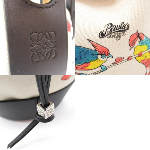 2100301133938 13c Loewe Balloon Shoulder Bag Canvas Leather Parrot Pattern