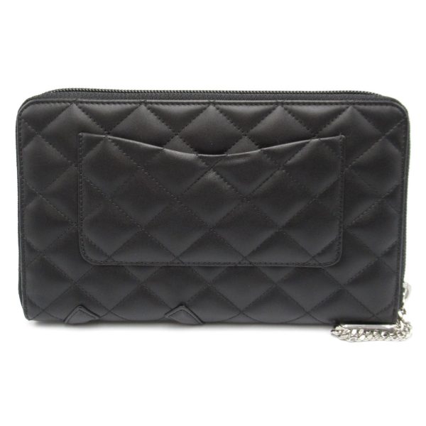 2100301136991 3 Chanel Cambon Round Zipper Long Wallet Black