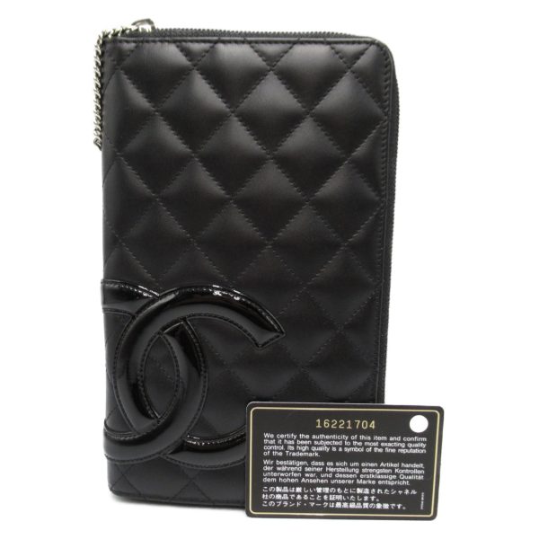 2100301136991 6 Chanel Cambon Round Zipper Long Wallet Black