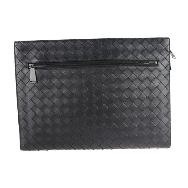 2101043007011 3 Bottega Veneta Intrecciato Clutch Leather Bag Black