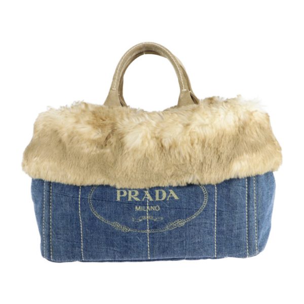 2101043007030 1 Prada Denim Canapa Tote Bag Blue