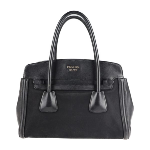 2101043007038 1 Prada Canvas Saffiano Leather Handbag Nero