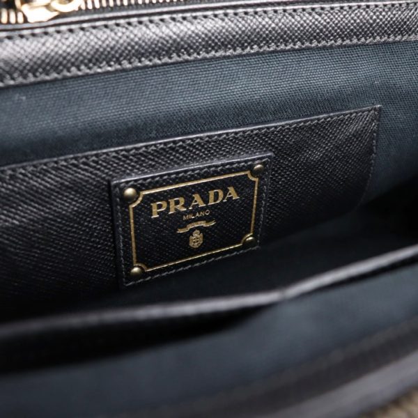 2101043007038 9 Prada Canvas Saffiano Leather Handbag Nero