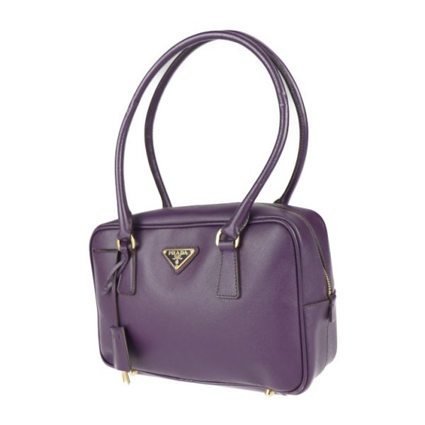 2101093007013 2 Prada Saffiano Leather Handbag Purple