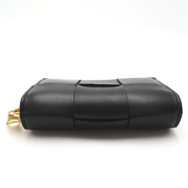 2101217483292 4 Bottega Veneta Intrecciato Round Zipper Card Case Leather Black