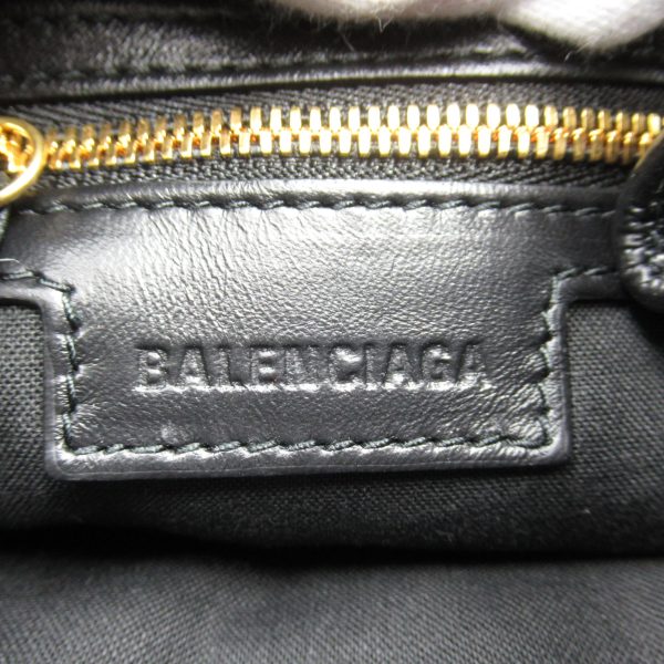 2101217533799 Balenciaga Shoulder Bag Embossed Leather Black