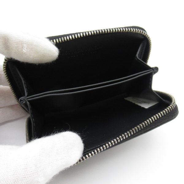 2101217541787 5 Bottega Veneta Zippered Coin Purse Calf Cowhide Black