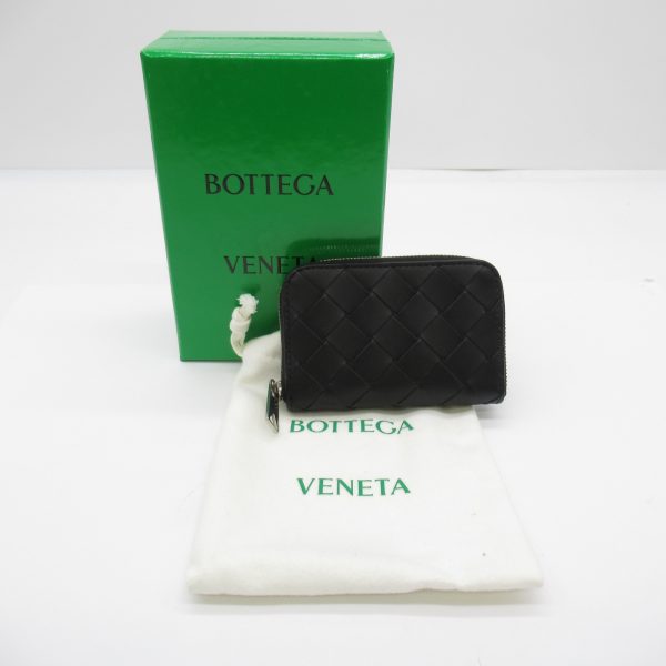 2101217541787 7 Bottega Veneta Zippered Coin Purse Calf Cowhide Black