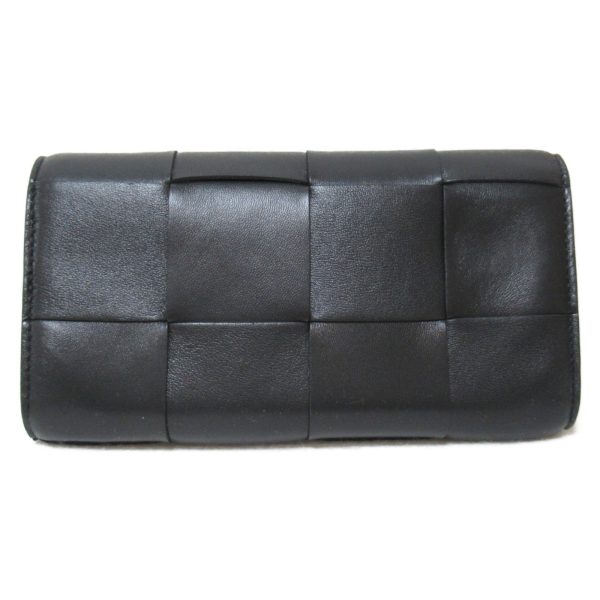 2101217541824 2 Bottega Veneta Flap Wallet Bifold Long Wallet Leather Black